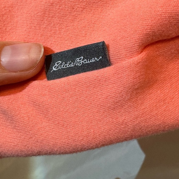 Eddie Bauer Coral Pima Cotton Notch Neck Tee - Size M - Picture 6 of 7